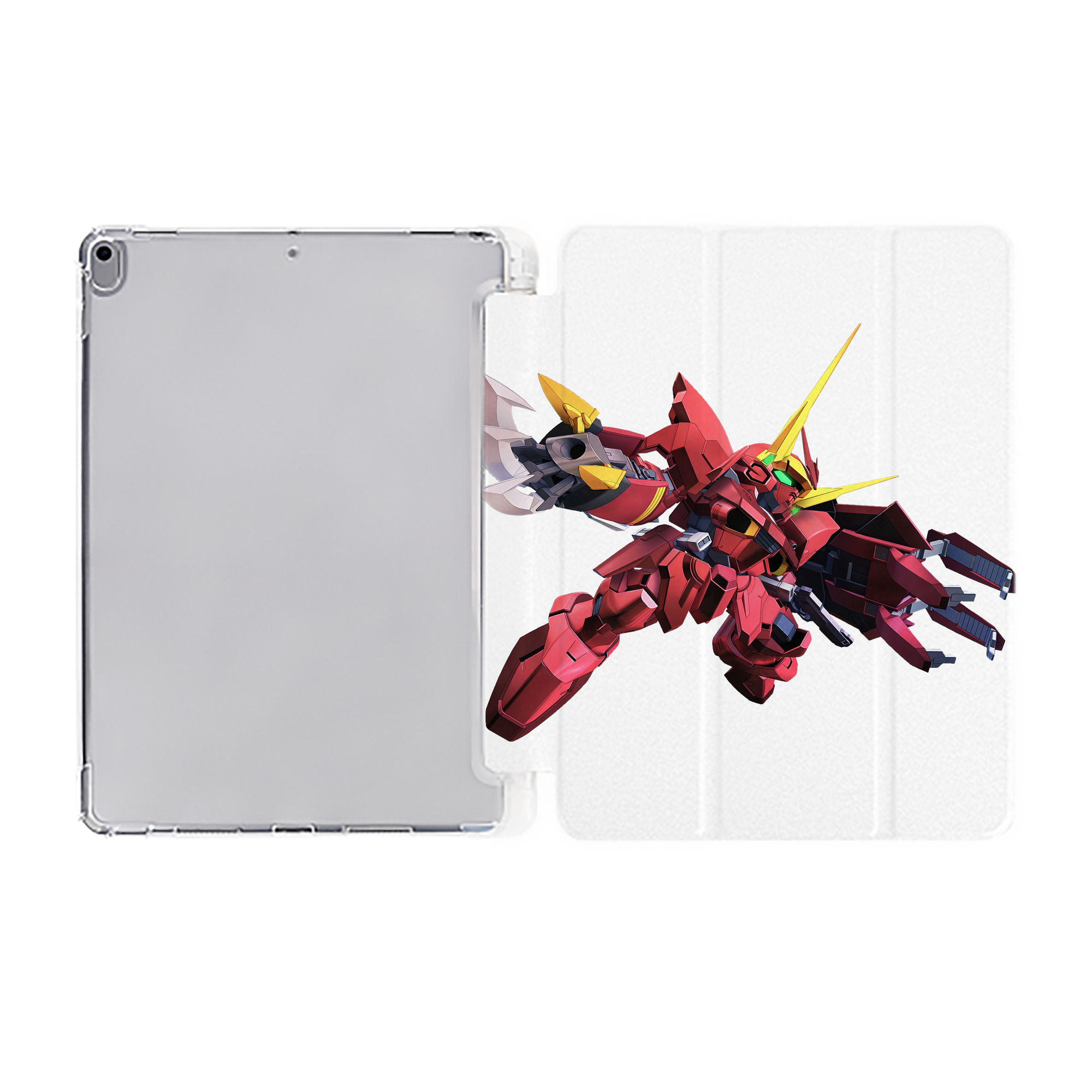 （画像用） 機動戦士ガンダム Mobile Suit Gundam IPad ケース ペン収納付き 三つ折りスタンド PUレザー×シリコン 対応機種9.5/10.5/10.9インチ